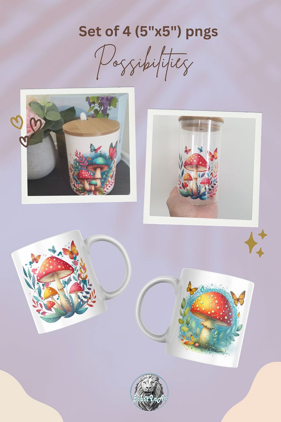 Mushroom Clipart Set product image (2)