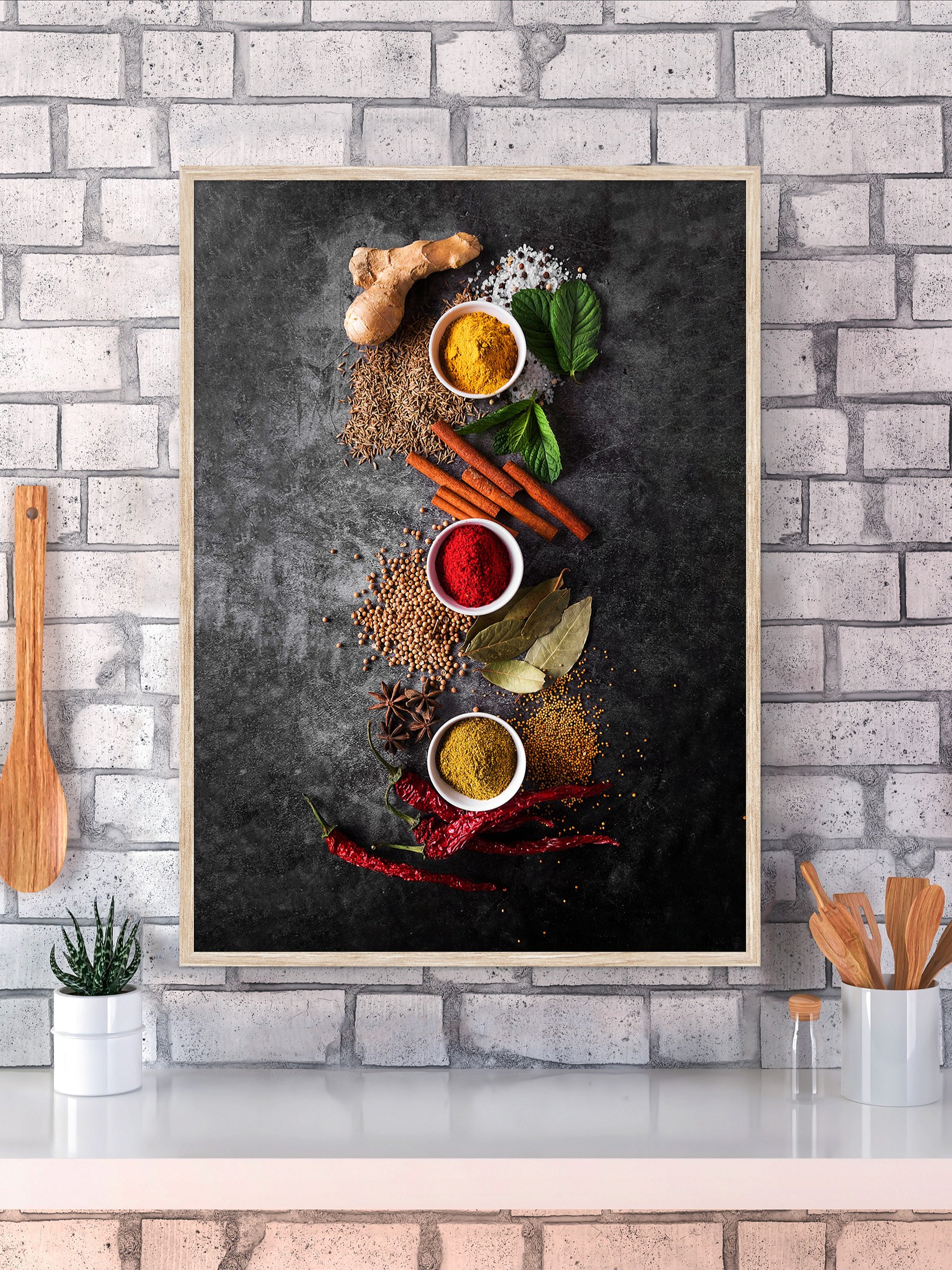 Spices (Italian/Spanish cuisine) — Food kitchen poster/blackboard, kitchen decor, kitchen wall art, aesthetic poster, minimalist poster product image (1)