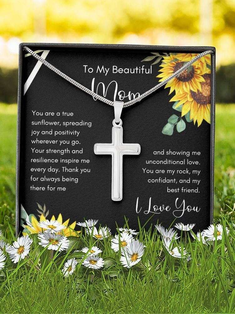 Mom Cross Necklace - A True Sunflower product image (6)