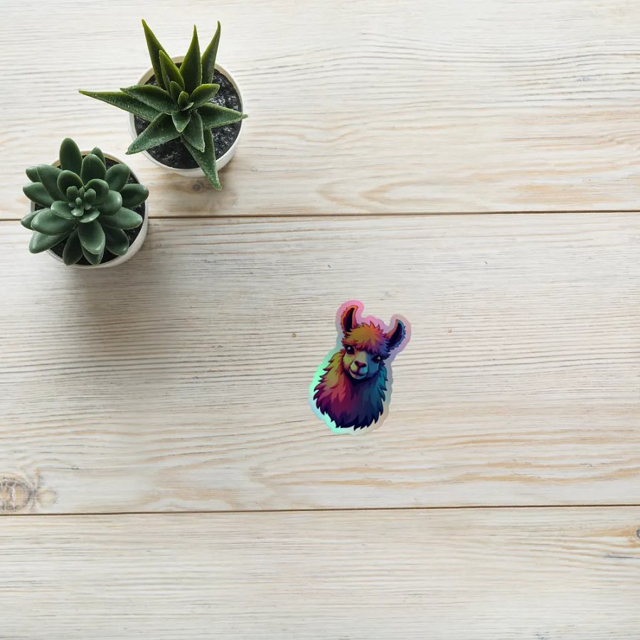 Lively Llama Holographic Sticker Sheet product image (10)