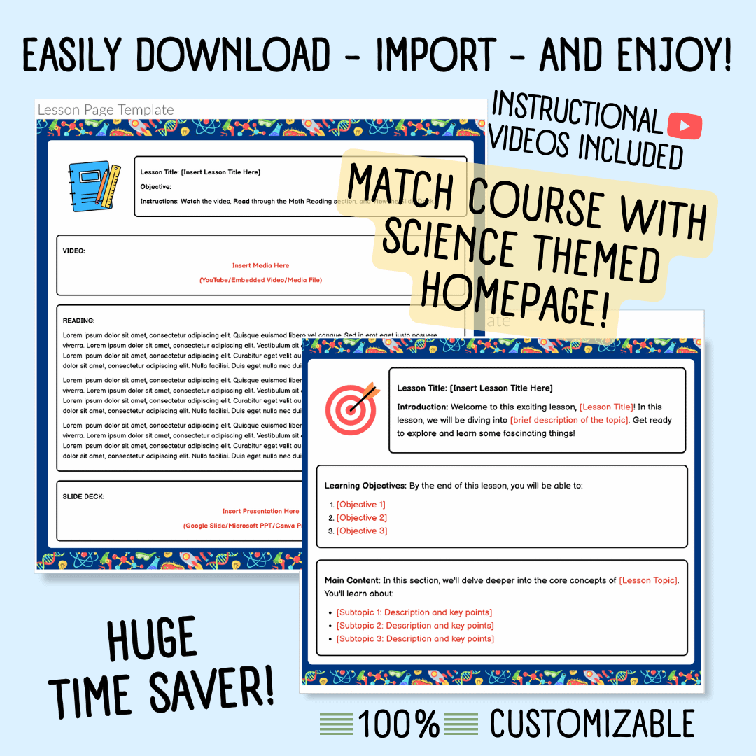 Canvas LMS Template - MODULE - Science Theme - 100% Customizable product image (3)