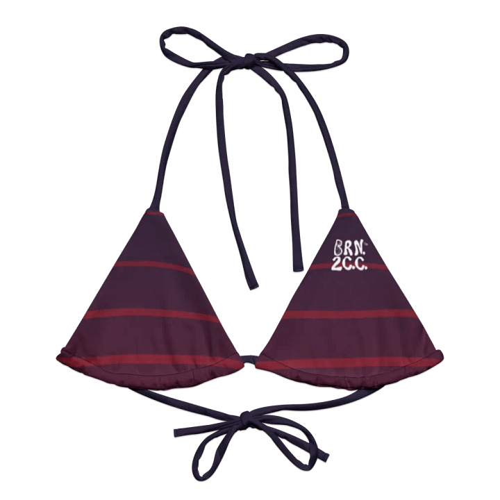 Purple Stripes String Bikini TOP – BOURNE to Cape Cod™ | White Logos product image (1)