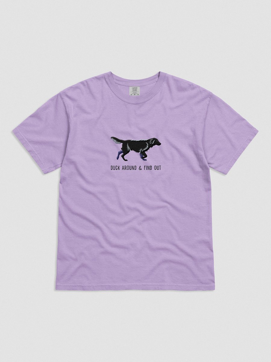 Duck Around and Find Out T-Shirt(Embroidered) of a Flat-Coated Retriever(Black) product image (41)