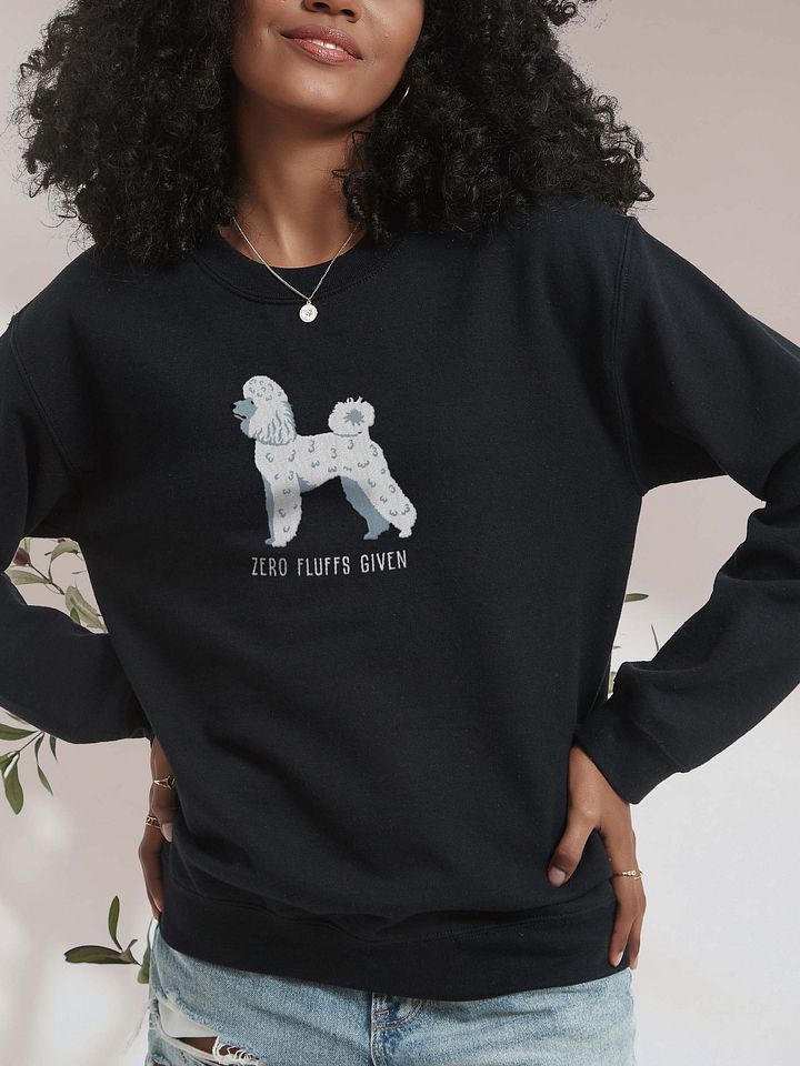 Zero Fluffs Given Sweatshirt (Embroidered) of a Mini Poodle(White) product image (2)