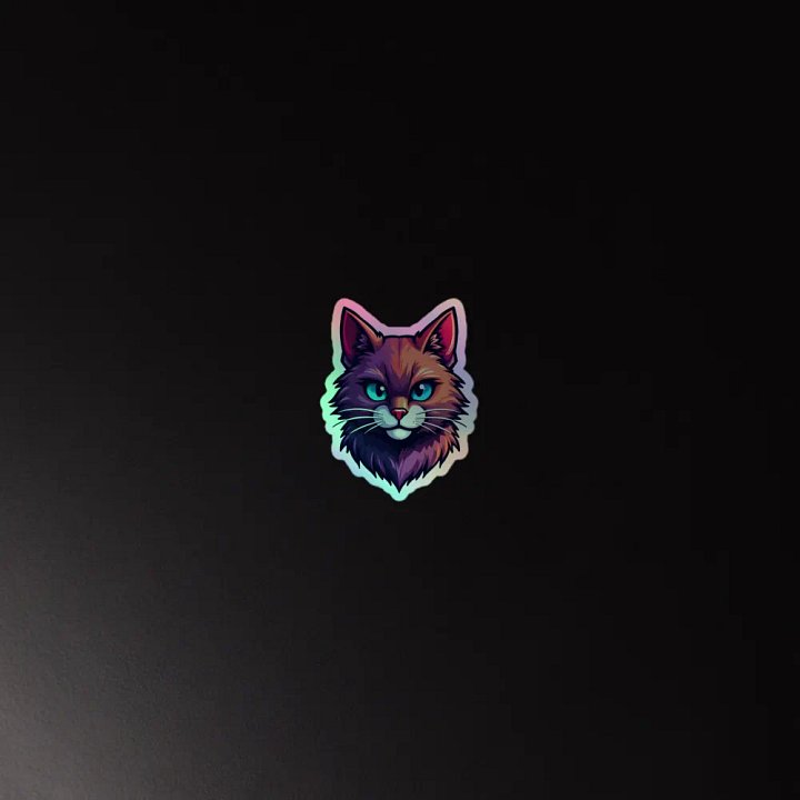 Whimsical Cat Holographic Sticker Set product image (4)