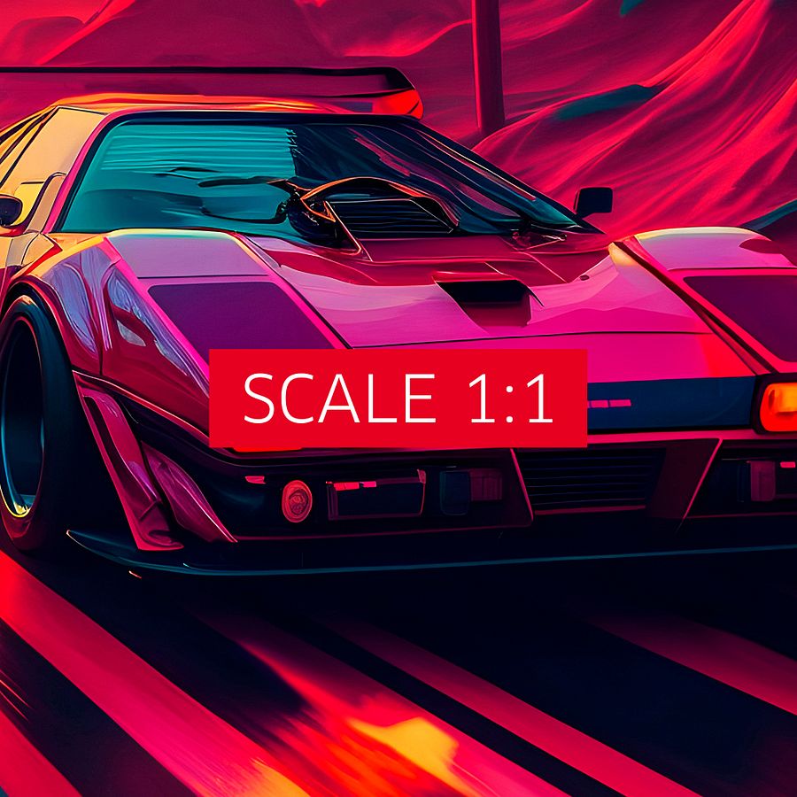 Ferrari, Retrowave car, synthwave landscape [synthwave/vaporwave/cyberpunk] — aesthetic art print product image (4)
