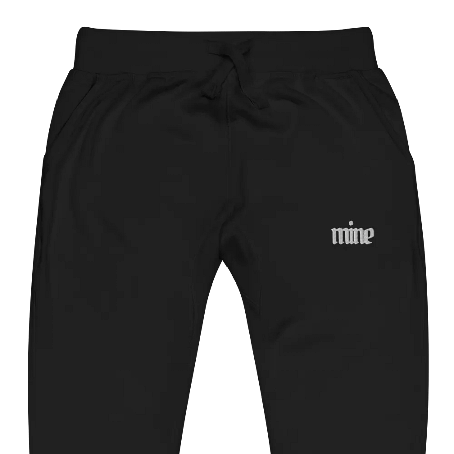 'mine' on my upper thigh - Embroidered Unisex Fleece Joggers product image (2)