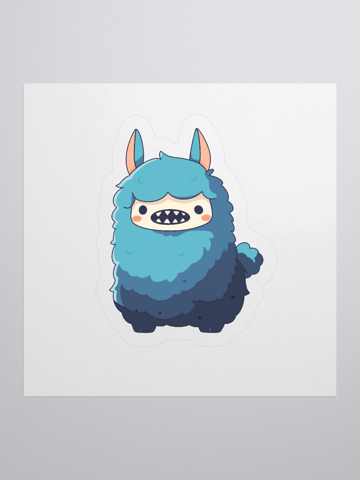 Snargle Alpaca Sticker – Sleepy Fanged Cartoon Vinyl Decal product image (3)