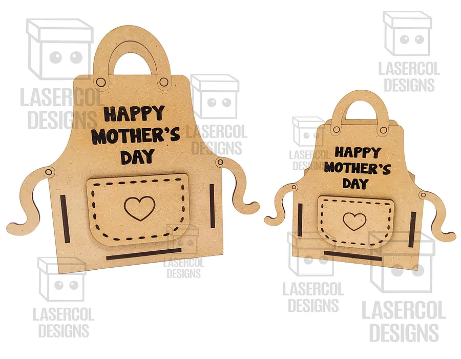 Mother's Day Gift Basket (3 Sizes) Apron Shaped Basket - Laser Cut Files product image (9)