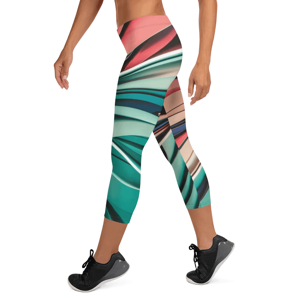 Exclusive Abstract Design Women's Capri Leggings - Vibrant Colours by TDS Music product image (12)