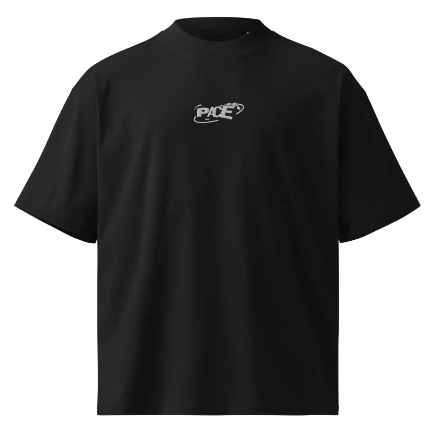Embroidered Oversized Black Tee product image (1)