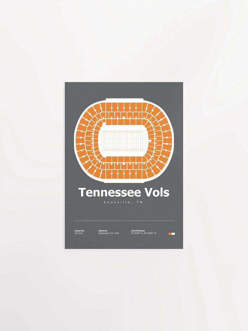 Tennessee Vols Stadium Layout Poster