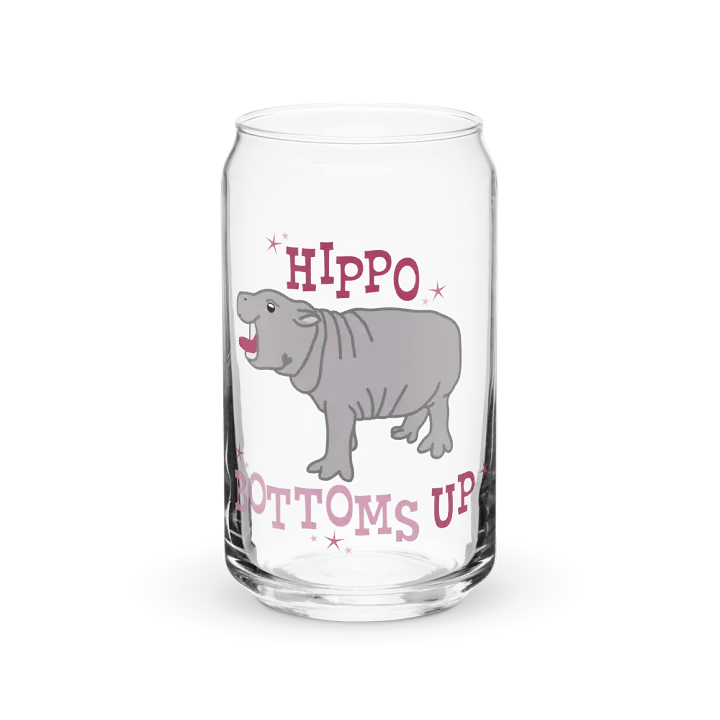 Hippo Bottoms Up Glass Can | Moo Deng Inspired Merch product image (1)