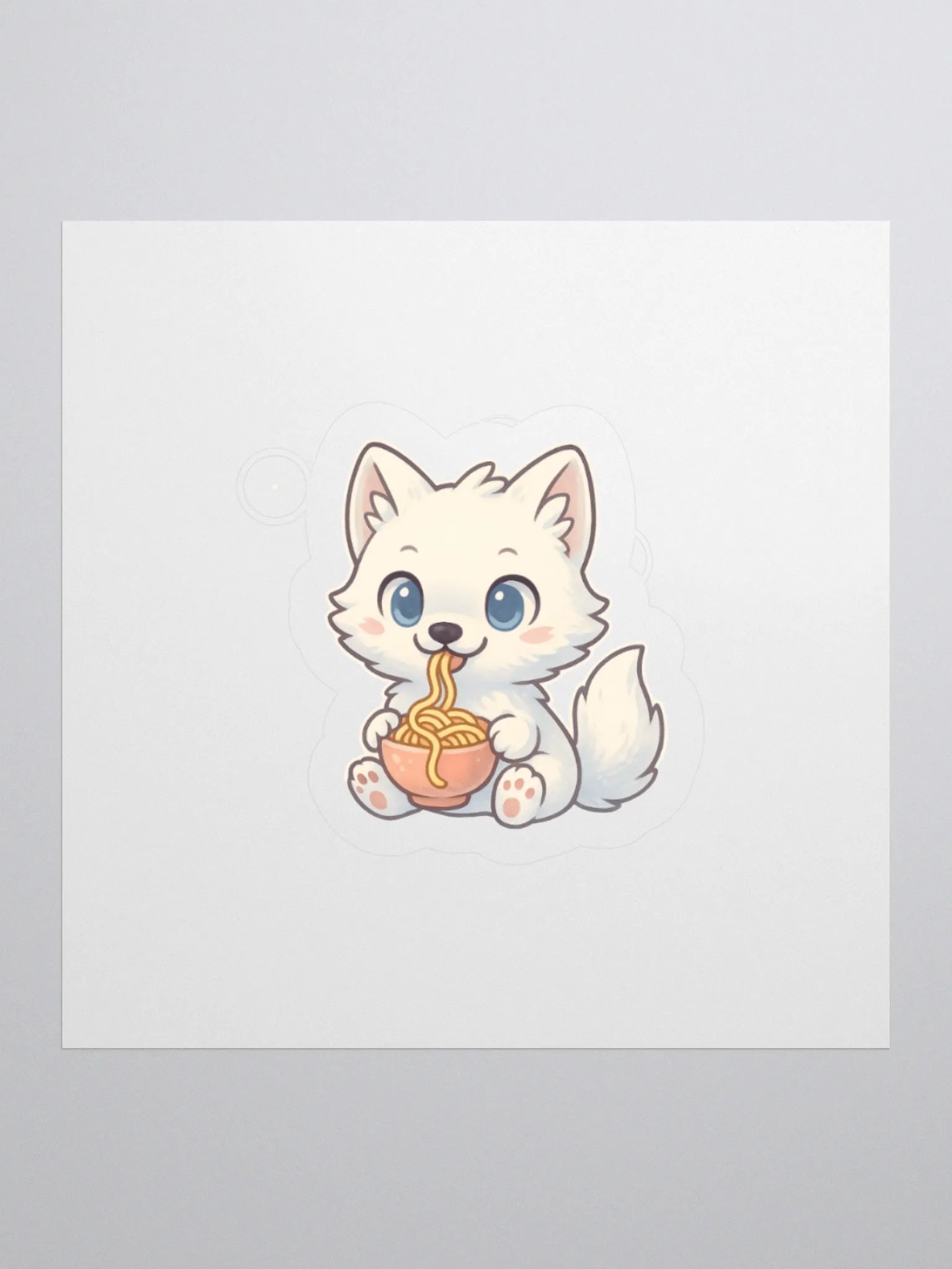 Noodle Time Arctic Fox Sticker product image (1)