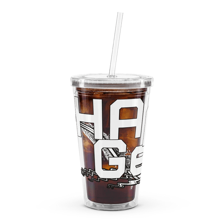 Double Wall Clear Plastic Tumbler (16 oz) - White HApex Gear White Logo product image (1)