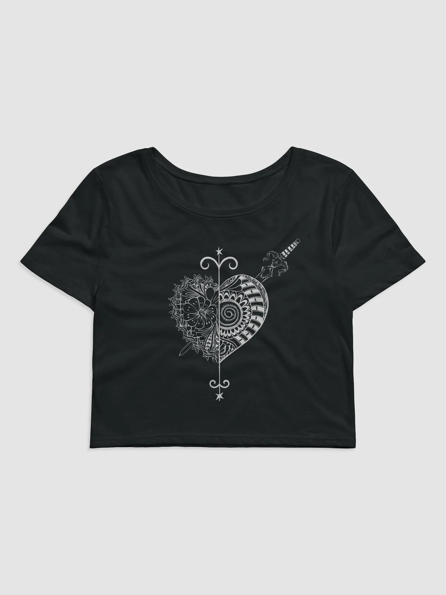 Crop top noir avec le vèvè d’Erzulie Dantor product image (2)