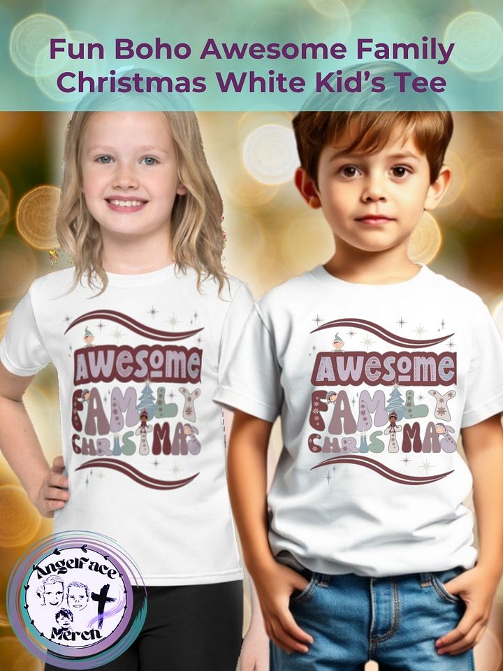 Fun Boho Awesome Family Christmas White Kid's Tee product image (1)