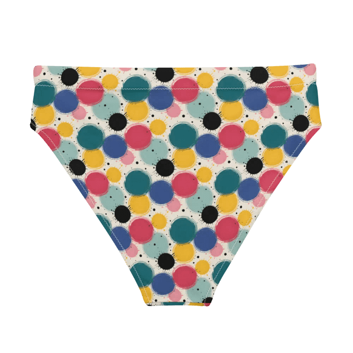 Color Pop High-Waisted Bikini Bottoms – Retro Dots & Bold Confidence product image (2)