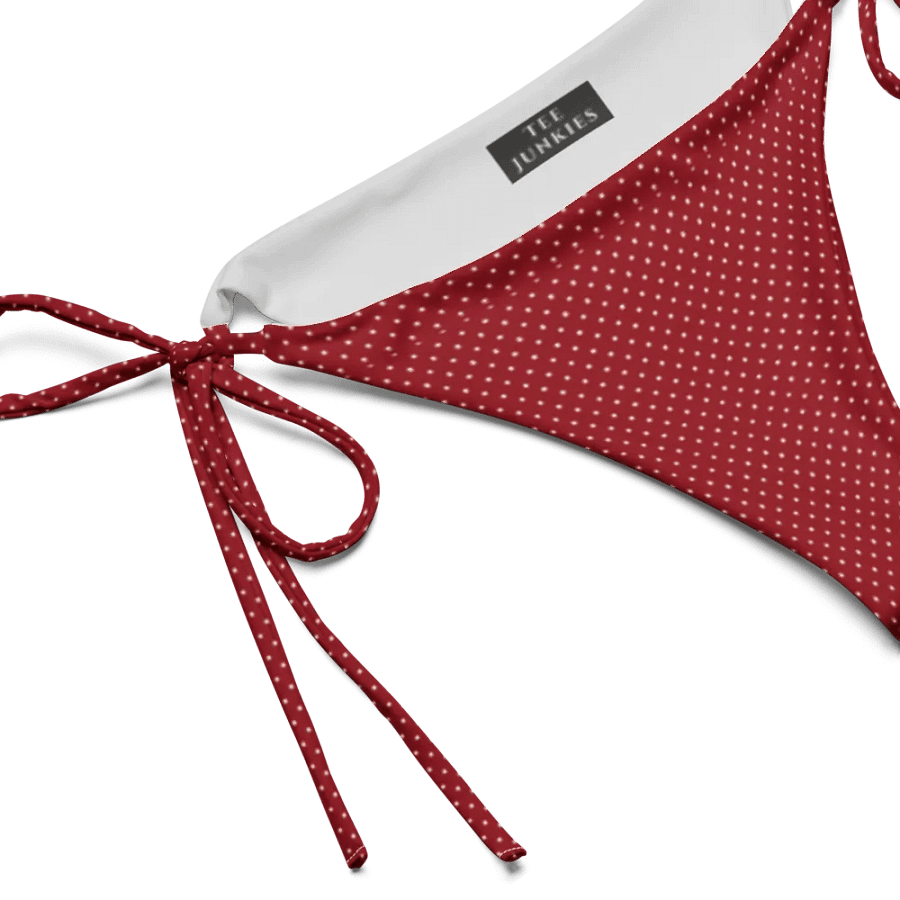 Low Rise Cheeky String Bikini Bottoms, Cherry Red Polka Dot product image (3)
