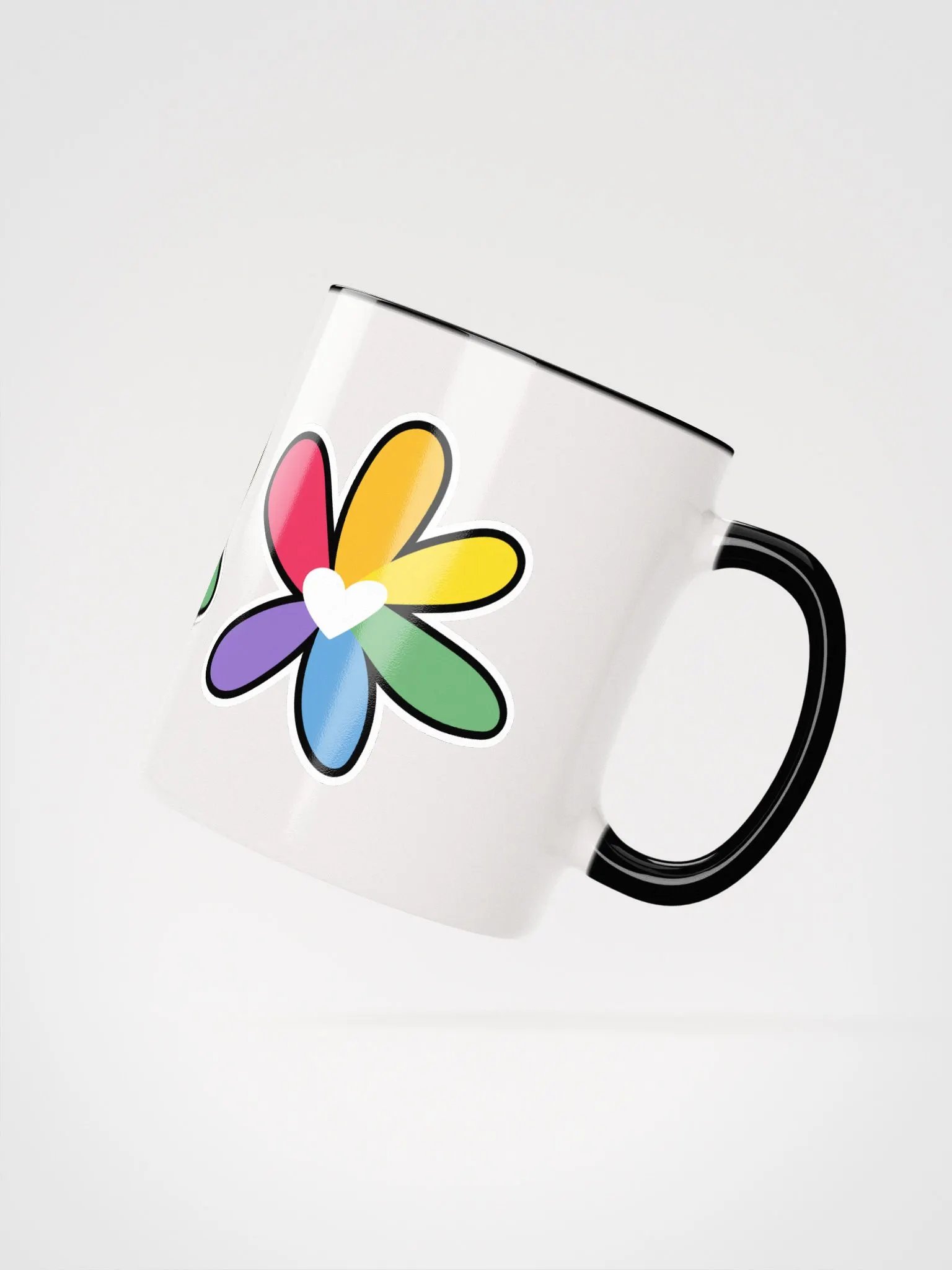 White Mug with Rainbow Flower Design product image (12)