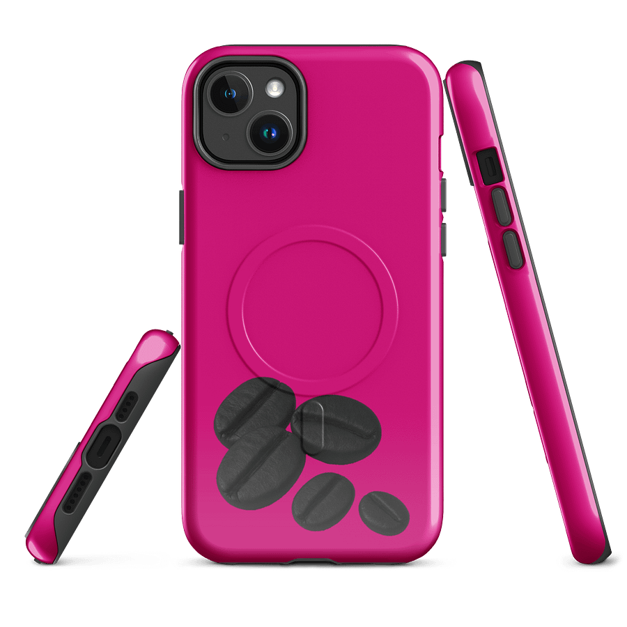 Magenta Black Coffee Beans MagSafe® Tough iPhone® Case product image (1)