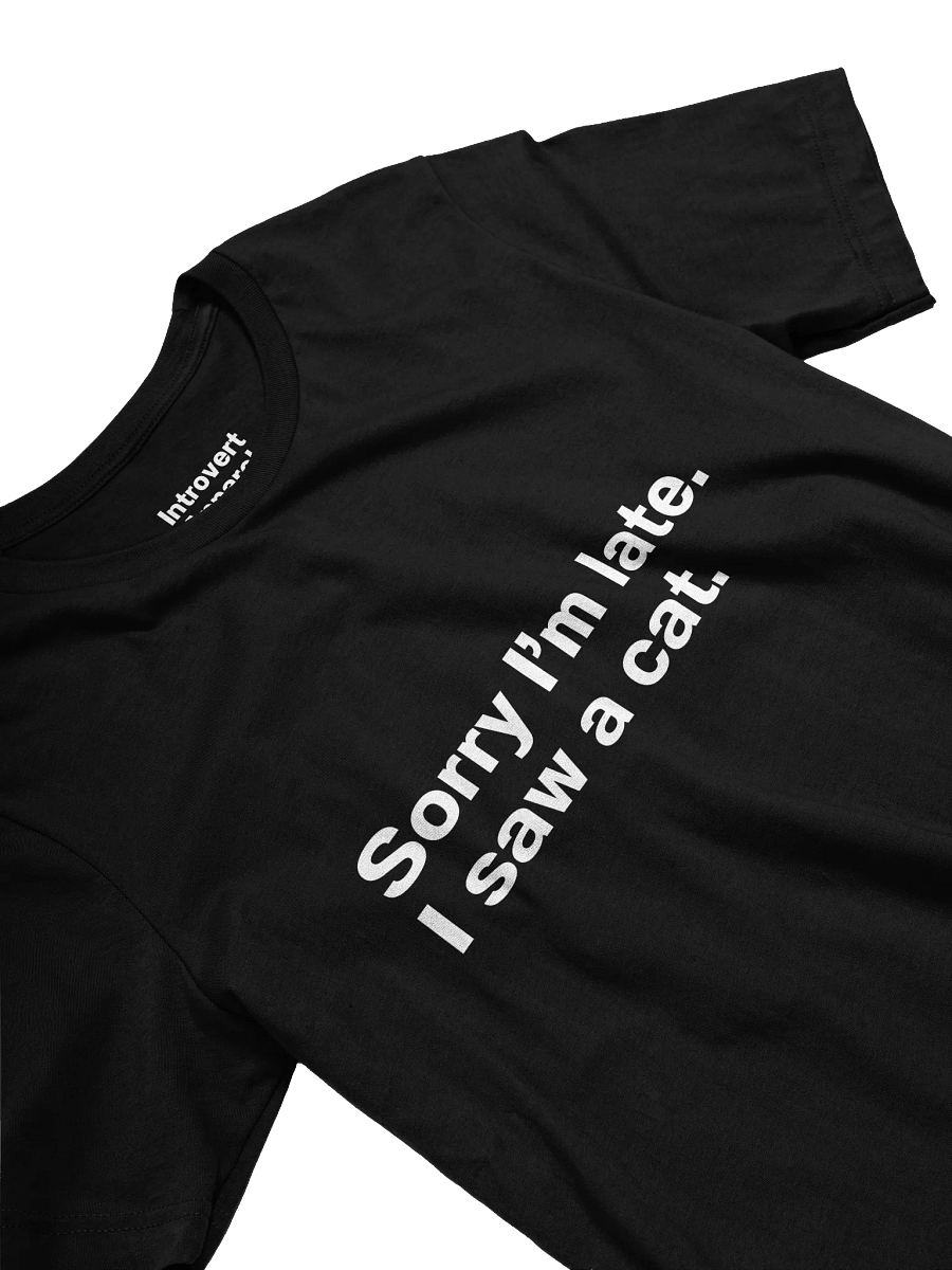Sorry I’m late. I saw a cat. Unisex T-Shirt product image (25)
