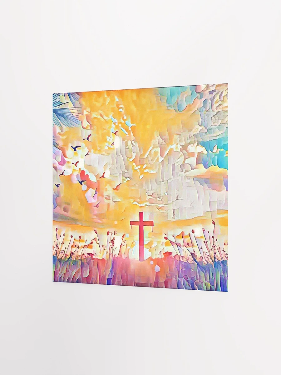 Christian Cross In A Field Of Flowers Art Print product image (3)