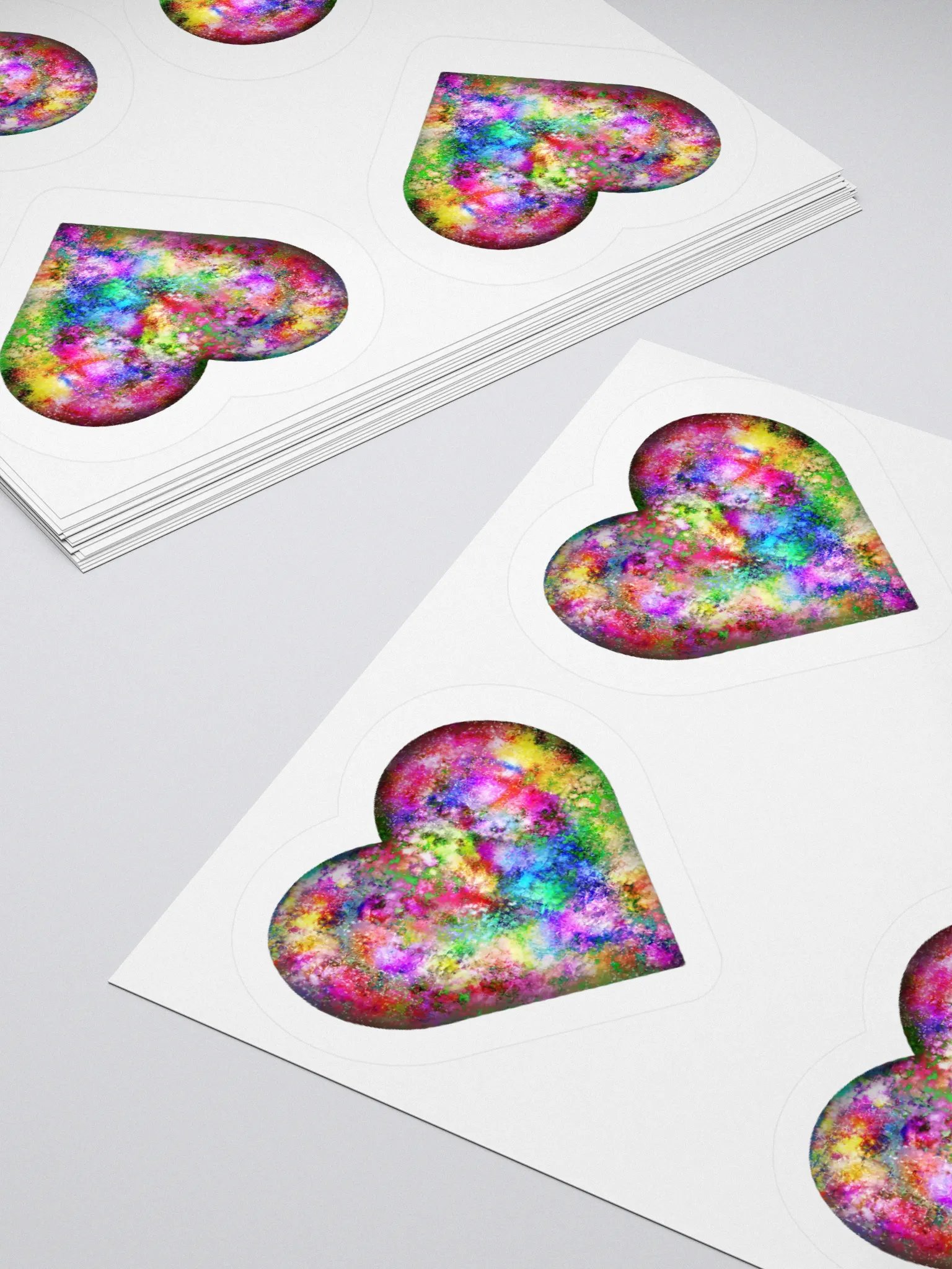 Leopard Skin colorful Graffiti Heart - Kiss Cut Sticker product image (3)