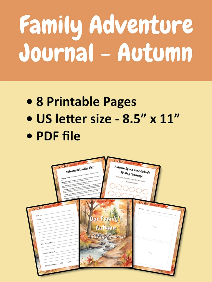 Printable Family Outdoor Adventure Journal - Autumn product image (2)