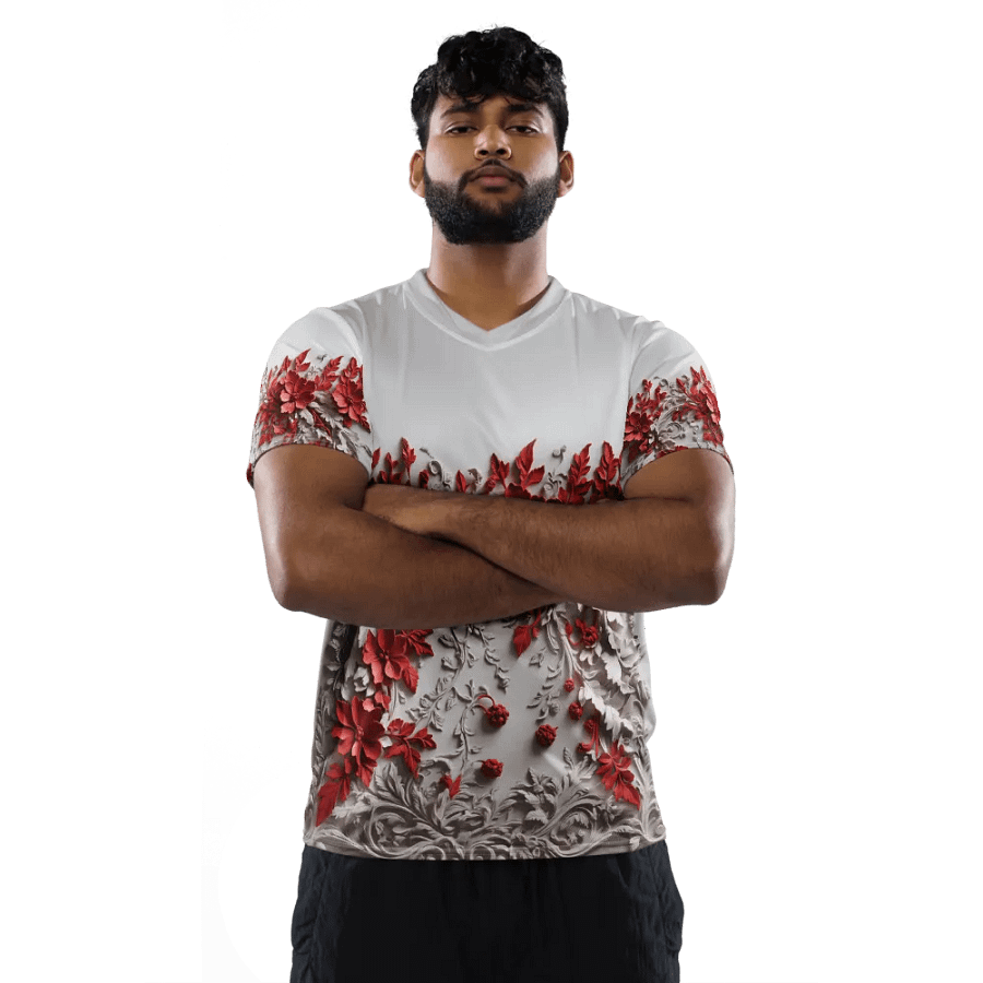 Red rose t shirt product image (10)