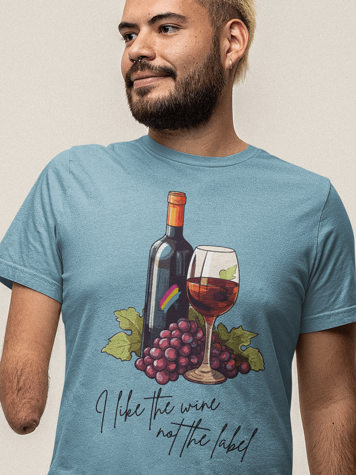 Like the wine not the label Pansexual Pride Tee (Unisex) product image (1)