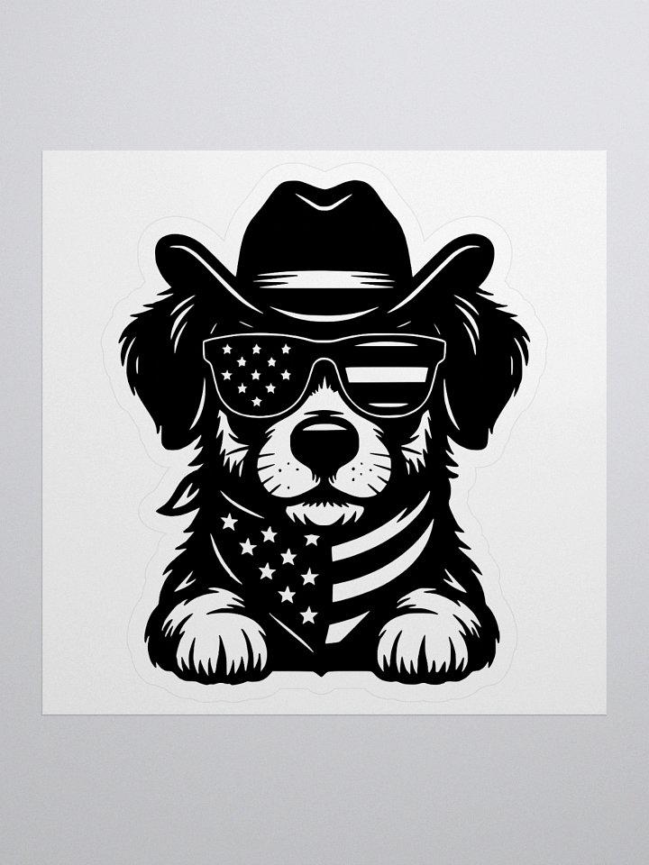 Cowboy Spirit American Pride Dog | Border Collie Sticker product image (1)