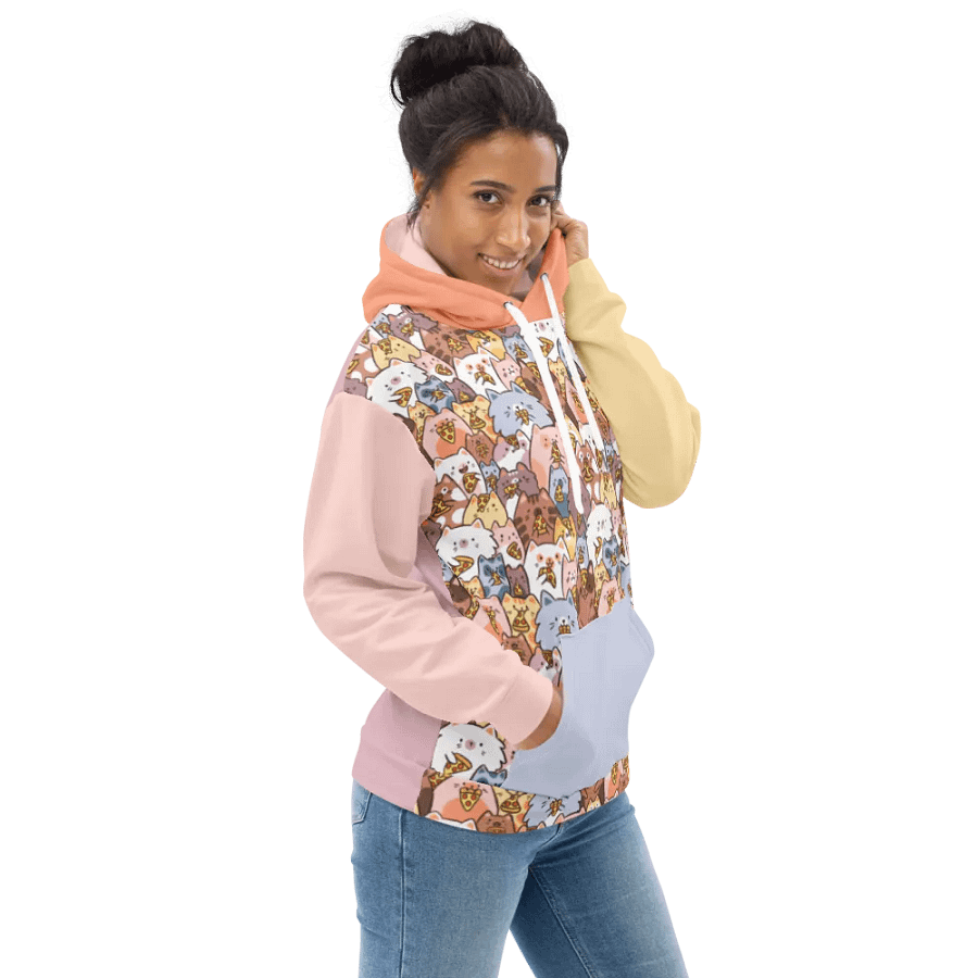 Whimsical Cat Pizza Party All-Over Hoodie product image (6)