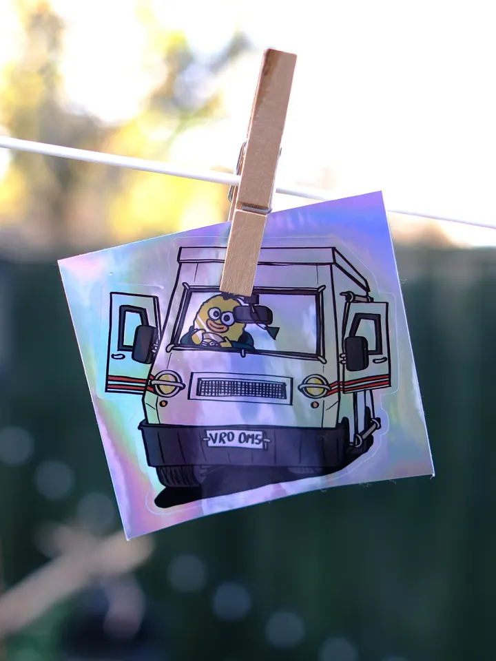 Holographic Wheelie Van sticker! product image (1)