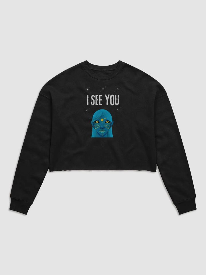Celestial Smile Women's Fleece Crop Sweatshirt product image (1)