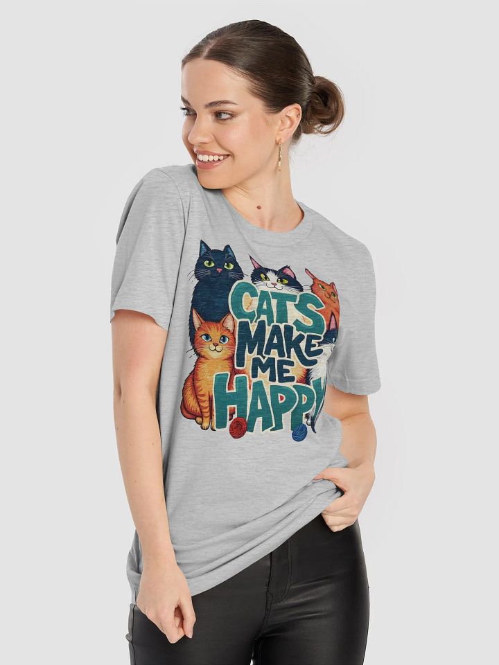 Cats Make Me Happy T-Shirt product image (1)