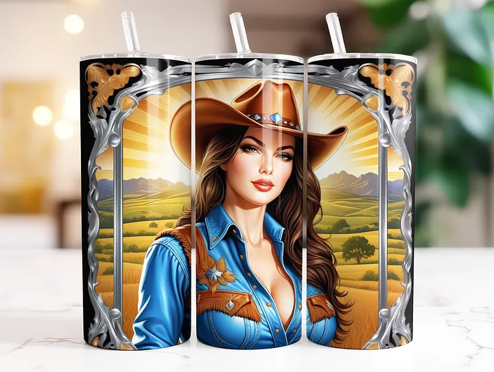 Beautiful Cowgirl 20 oz Skinny Stainless Steel Tumbler - v2 product image (2)