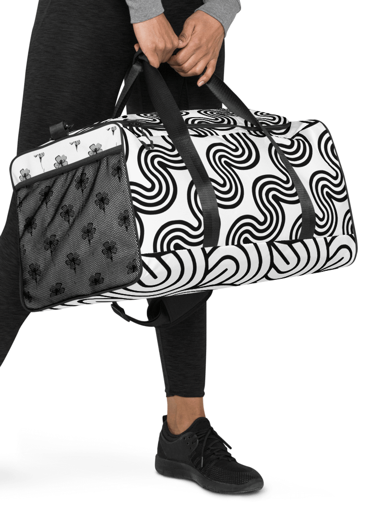Monochrome Waves Duffel Bag product image (5)