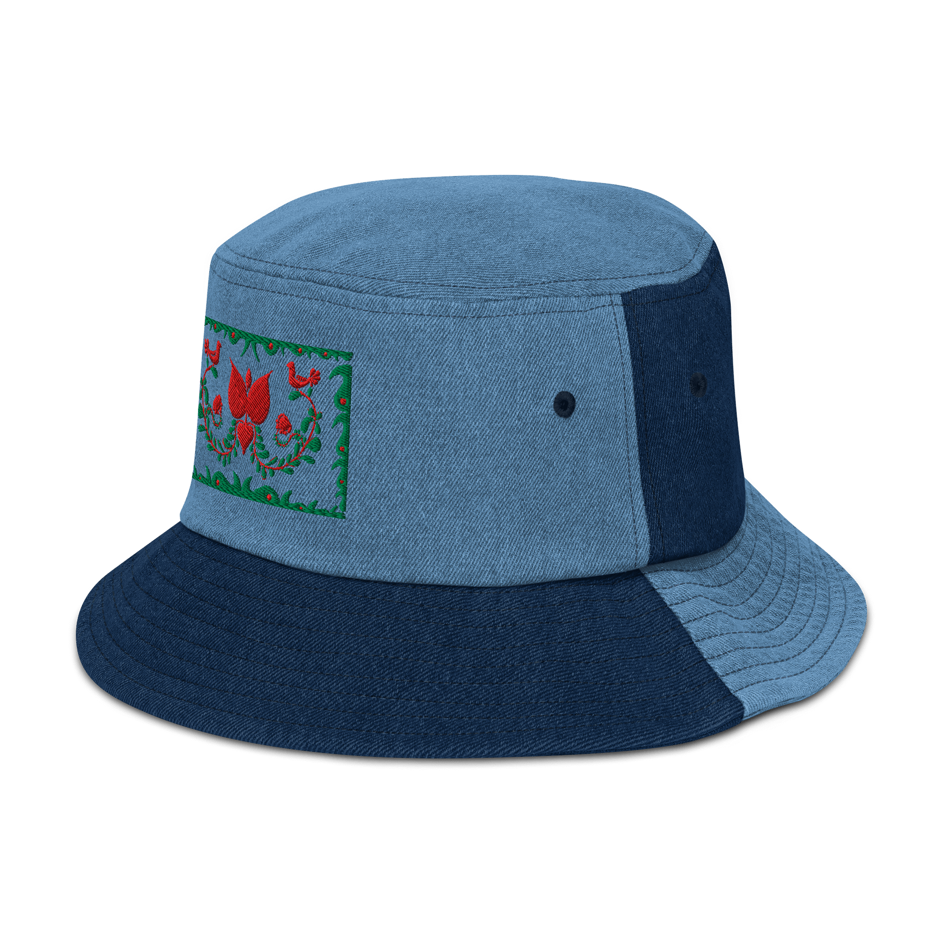 Hungarian Folk Art Floral Denim Bucket Hat product image (4)