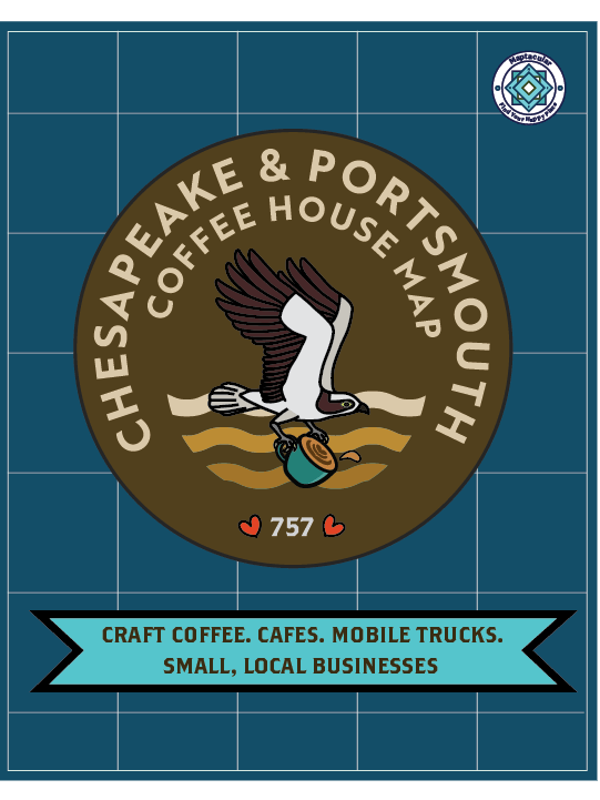 Caffeinated Chesapeake & Portsmouth Map - Instant Digital Download product image (1)