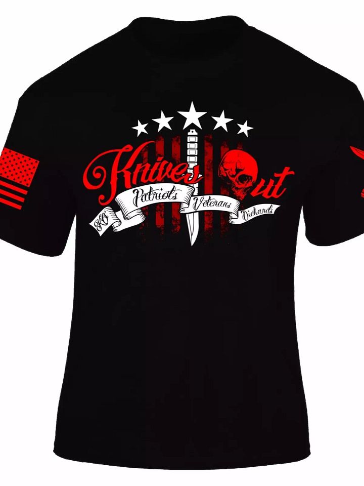 Knives Out T-Shirt I Patriot I Veteran I Diehard I Flag I Military I America product image (1)