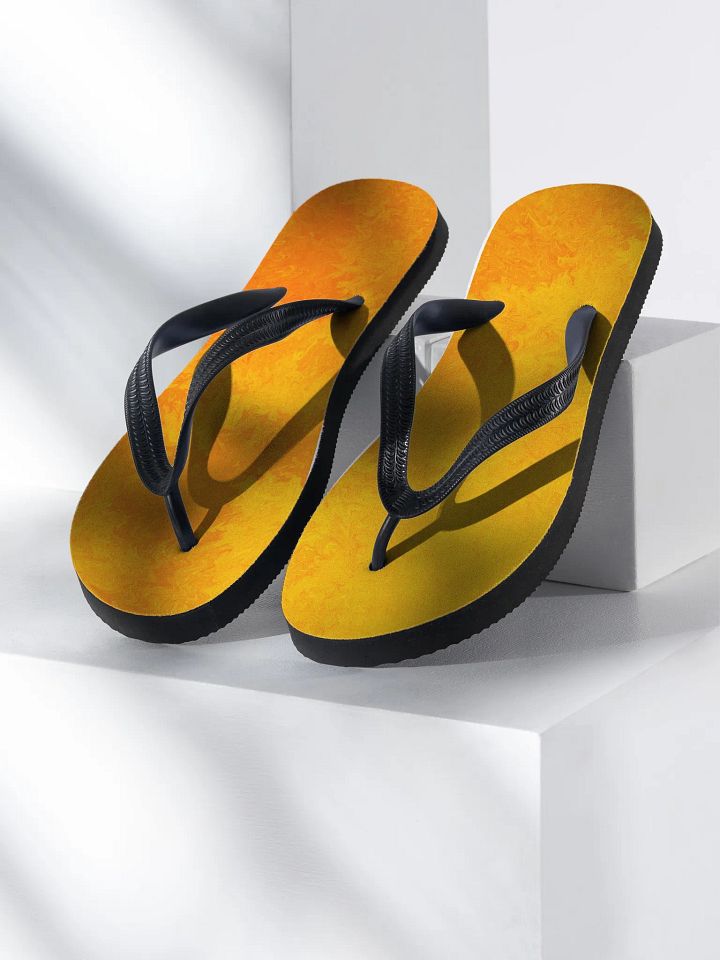 Burnt orange Abstract Art Flip flops product image (1)