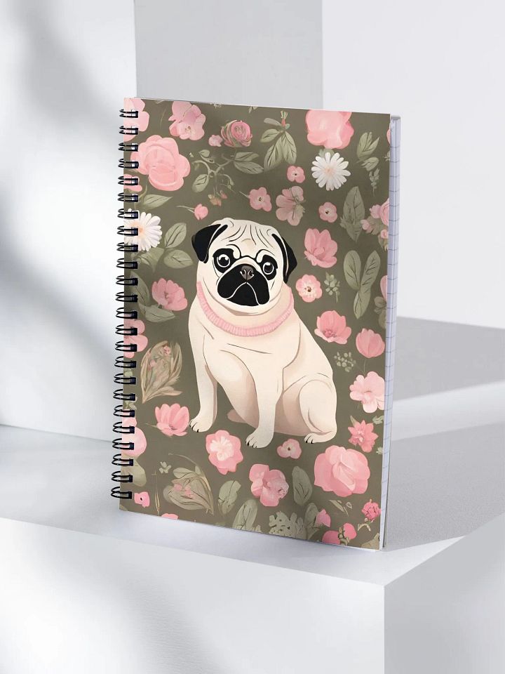 Pug and flowers pattern Spiral Notebook product image (1)