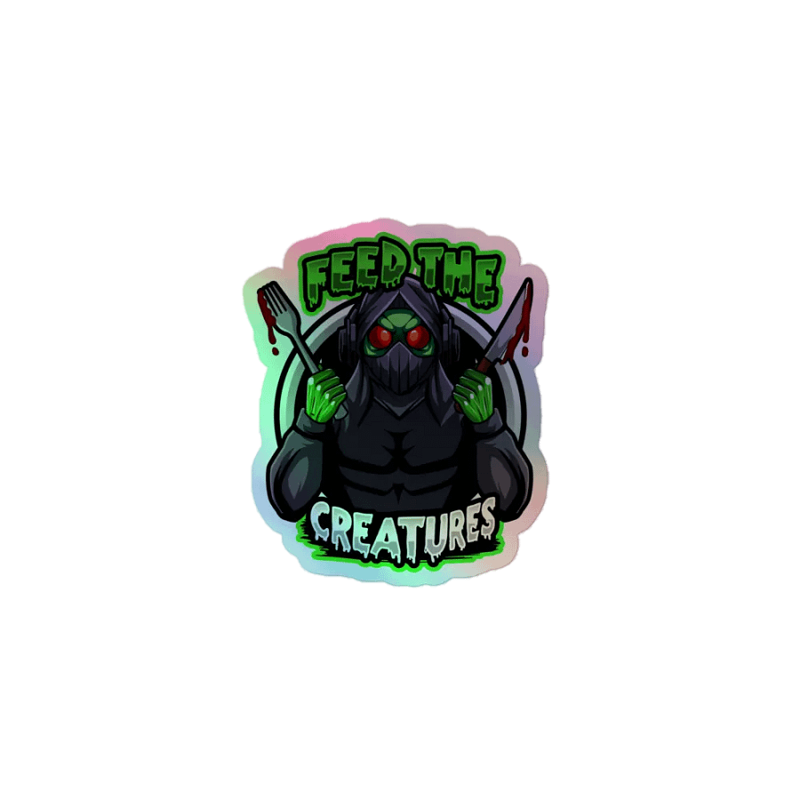 Feed The Creatures Holographic Sticker product image (1)