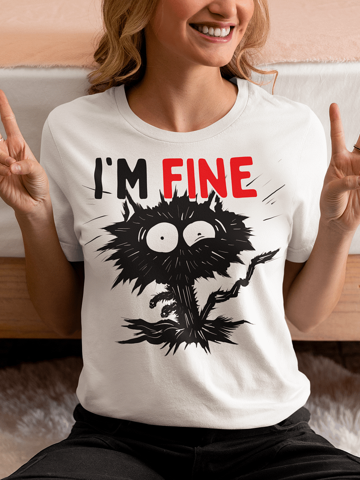 Anxious Cat 'I'M FINE' Tee product image (1)