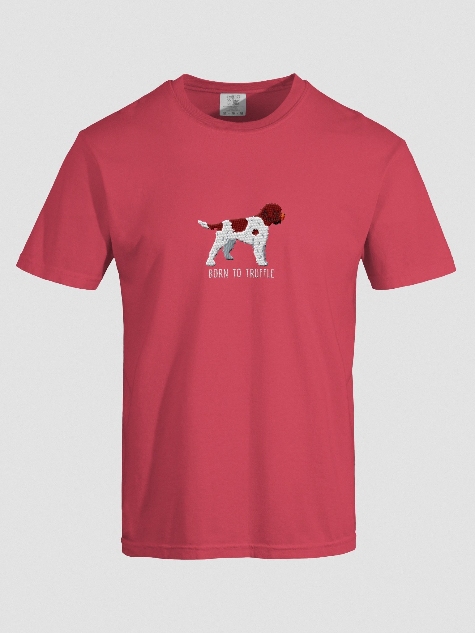 Born to Truffle T-Shirt(Embroidered) of a Lagotto Romagnolo(Liver & White) product image (10)