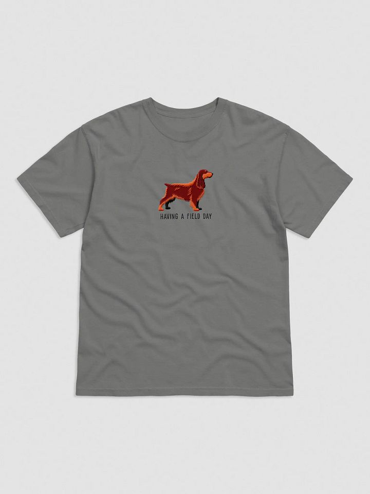 Having a Field Day T-Shirt(Embroidered) of a Field Spaniel(Liver & Tan) product image (1)