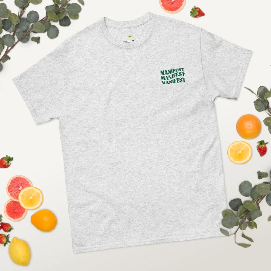 Manifest Embroidered T-Shirt – Align Your Mindset with Style | Premium Minimalist Tee product image (12)