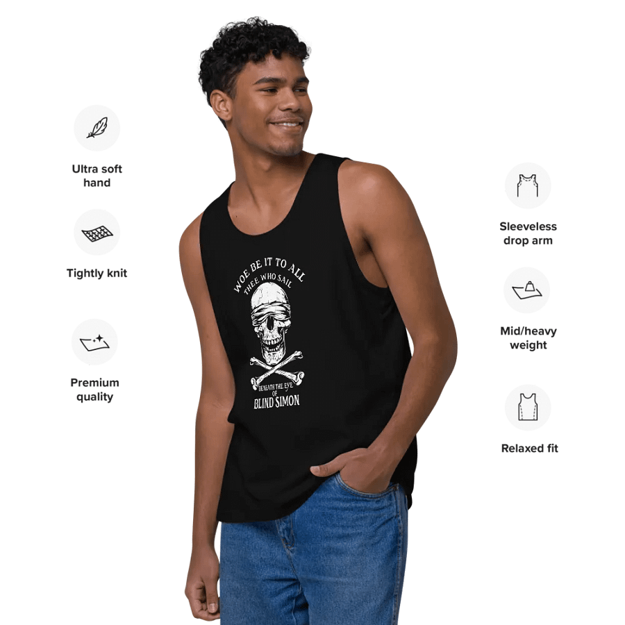 Blind Simon Unisex Tank Top - Blue Infinity product image (12)