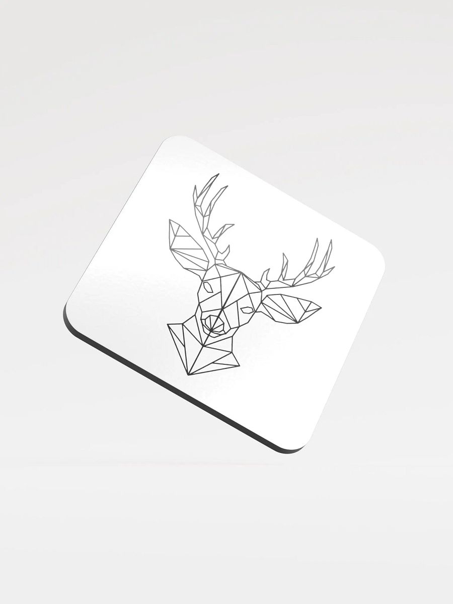 Fractal Deer Gloss-Coated Cork Coaster product image (1)